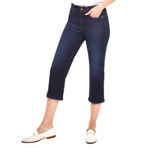 NYDJ Slim Straight Crop Jeans Women’s Size 10 Curves 360 Denim Dark Wash Stretch